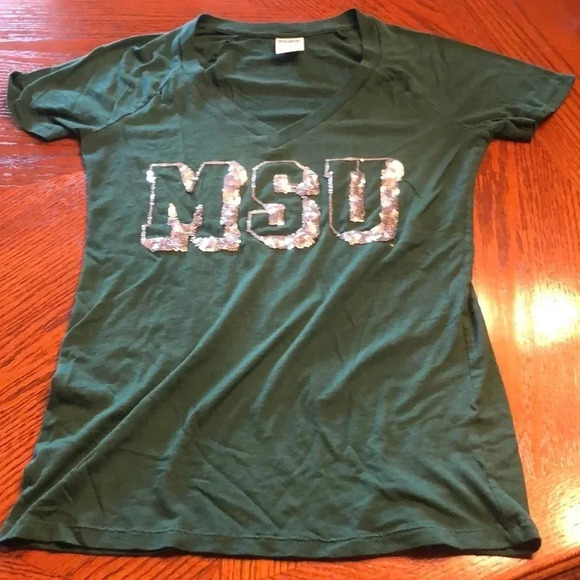 Michigan State University Sequin Tee Shirt - Picture 1 of 7